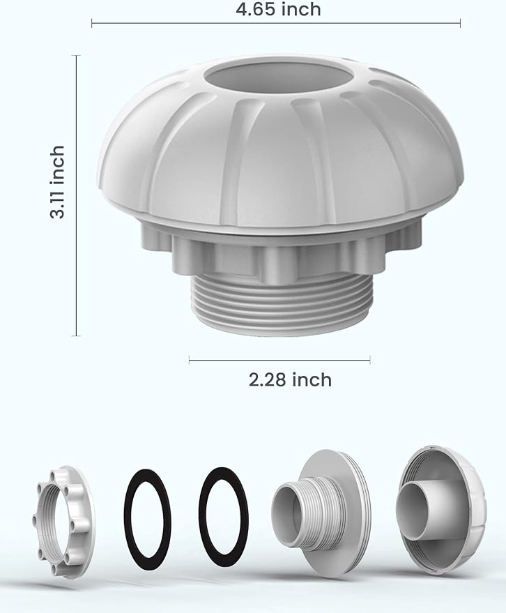 1.5" Outlet Strainer  Inlet Nozzle Replacement Part Kit for Above Ground Pool, Pool Replacement Parts Accessories (Inlet Nozzlet)