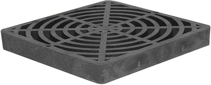 StormDrain 12" Outdoor Catch Basin Flat Square Grate Cover - Superior Strength and Durability, Black