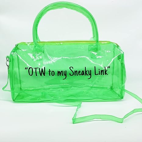 Spend Night Bag Clear PVC Tote Bag Bright Candy Color with Durable Metal Zipper for Gym, School, Travel, Beach