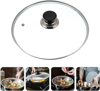 Hemoton 1 Pc Glass Lid Replacement Pot Lid Tempered Lid Kitchen Gadget Circular Pot Cover Transparent Cover Universal Pot Lid Silicone Pot Cover Round Cover Pan Lid