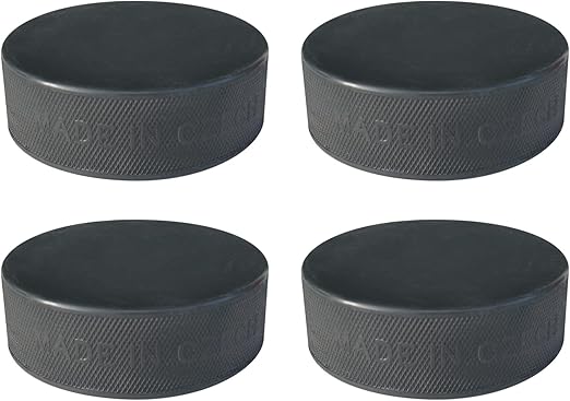 A&R Sports Ice Hockey Practice Puck, Black - 4 Pack
