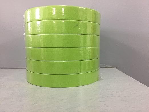 Green Scotch Masking Tape 18mm 6 Rolls Half Sleeve Widely Used in Various Applications, Such as Tile Seam, Label Mark and Art Painting