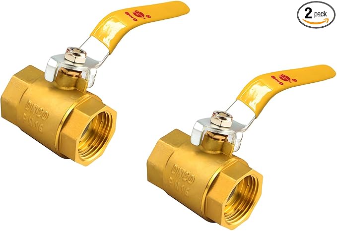 2- Pack 34" Full Port Ball Valve Brass, 34 Inch NPT Brass Valve,34" Female x 34" Female Thread Heavy Duty Brass Shut Off Valve Water, Oil and Gas
