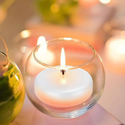 3 inch White Floating Candles,Wedding Candles for Centerpieces 15Pack