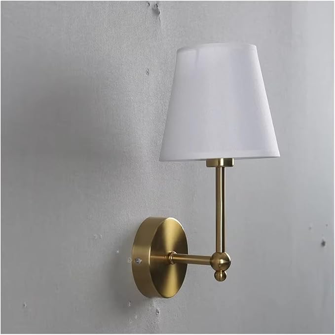 American Retro Wall Lamps LED Black and Gold Linen Covered Lamp Bedroom Bedside Lights Luxury Lighting Fixtures