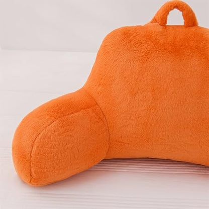 Aimuan Reading Pillow Bed Rest Wedge Large Adult Backrest Pillow with Arms Back Support for Sitting Up in Bed Cushion Incline Rest Sleeping Snoring Pillow, Orange