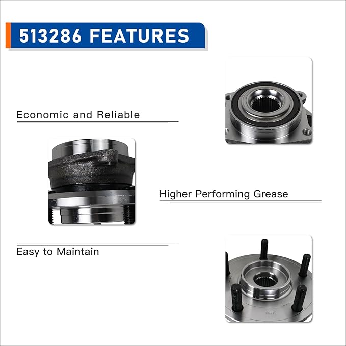 PAROD 513286 Front Wheel Bearing Hub Assembly Compatible with 2009-2017 Dodge Journey, 2014-2015 Ram ProMaster 1500, 2500, 3500 5Lugs wEncoder ABS