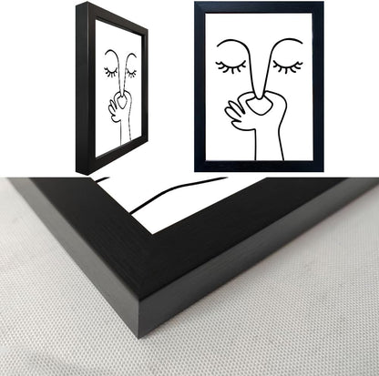 Black and White Bathroom Decor Bad Smell Humorous Wall Art Funny Canvas Print Guest Toilet Bathroom Sign Framed Modern Minimalistic Painting Artworks for Wall