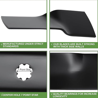 Mower Mulching Blade 42 inch Deck for GX22151 John Deere GY20850 AM137333 AM137328 AM141033, X300 and Z225 LA120 LA125 LA135 X105 X110 X120, 2 Pack