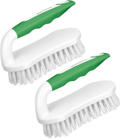 SetSail Scrub Brush, Heavy-Duty Scrub Brushes for Cleaning with Stiff Bristles Cleaning Brush for Shower, Bathroom, Carpet, Kitchen and Bathtub Scrubber - 2 Pack Green