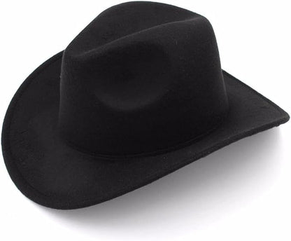 Wool Fedora Western Cowboy Hat Wide Edge Sun Hat for Men and Women