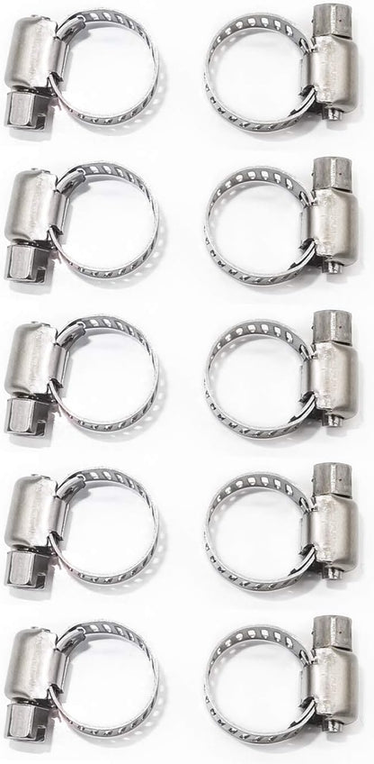 Adjustable Stainless Steel Worm Gear Hose Clamps (6-12mm)