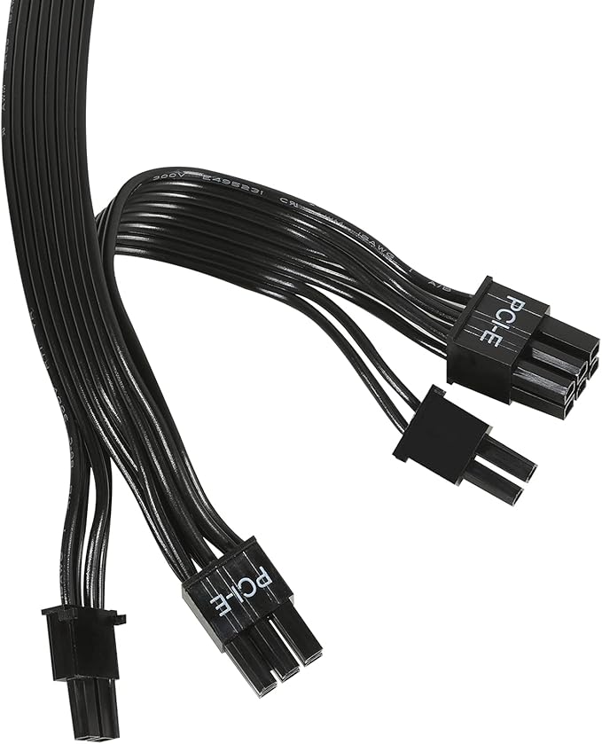 PCIE Cable for EVGA, 65CM Male to Male 8 Pin to Dual 62 Pin GPU Power Cable for EVGA G G2 G3 G5 G6 GA GM GT P2 P3 P5 P6 P T2 T3 (65cm15cm)