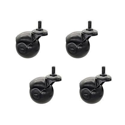 4pcs Caster Wheels, Swivel Plate Ball Casters Set of 4, Antique Furniture Casters Brass, Heavy Duty, Office Chair Caster(Black 1.5'')