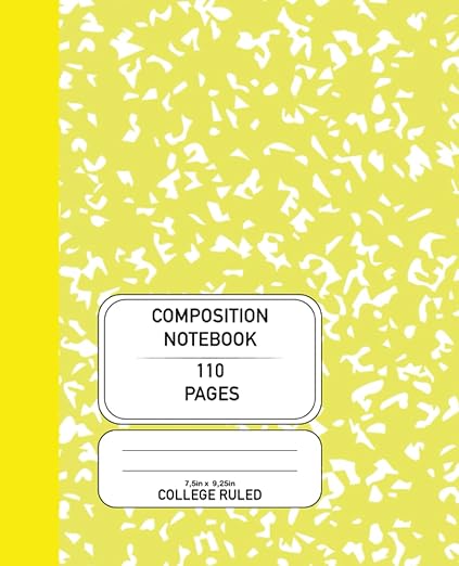 Composition Notebook: Wide Ruled Paper Notebook Journal  Aesthetic Vintage Composition Book Cover in Yellow  Blank Wide Lined Notebook