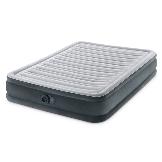 Intex Mid-Rise Air Mattress Bed with Built-in Pump, Dura-Beam Deluxe Comfort Plush, Full - Portable Luxury Travel Airbed for Adults, Camping, Guests