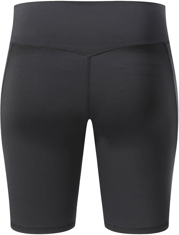 HGps8w Biker Shorts for Women Quick Dry Basic Solid High Waisted Scrunch Short Leggings with Pockets