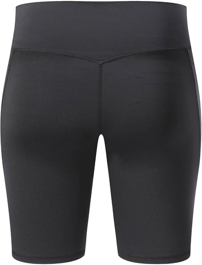 HGps8w Biker Shorts for Women Quick Dry Basic Solid High Waisted Scrunch Short Leggings with Pockets