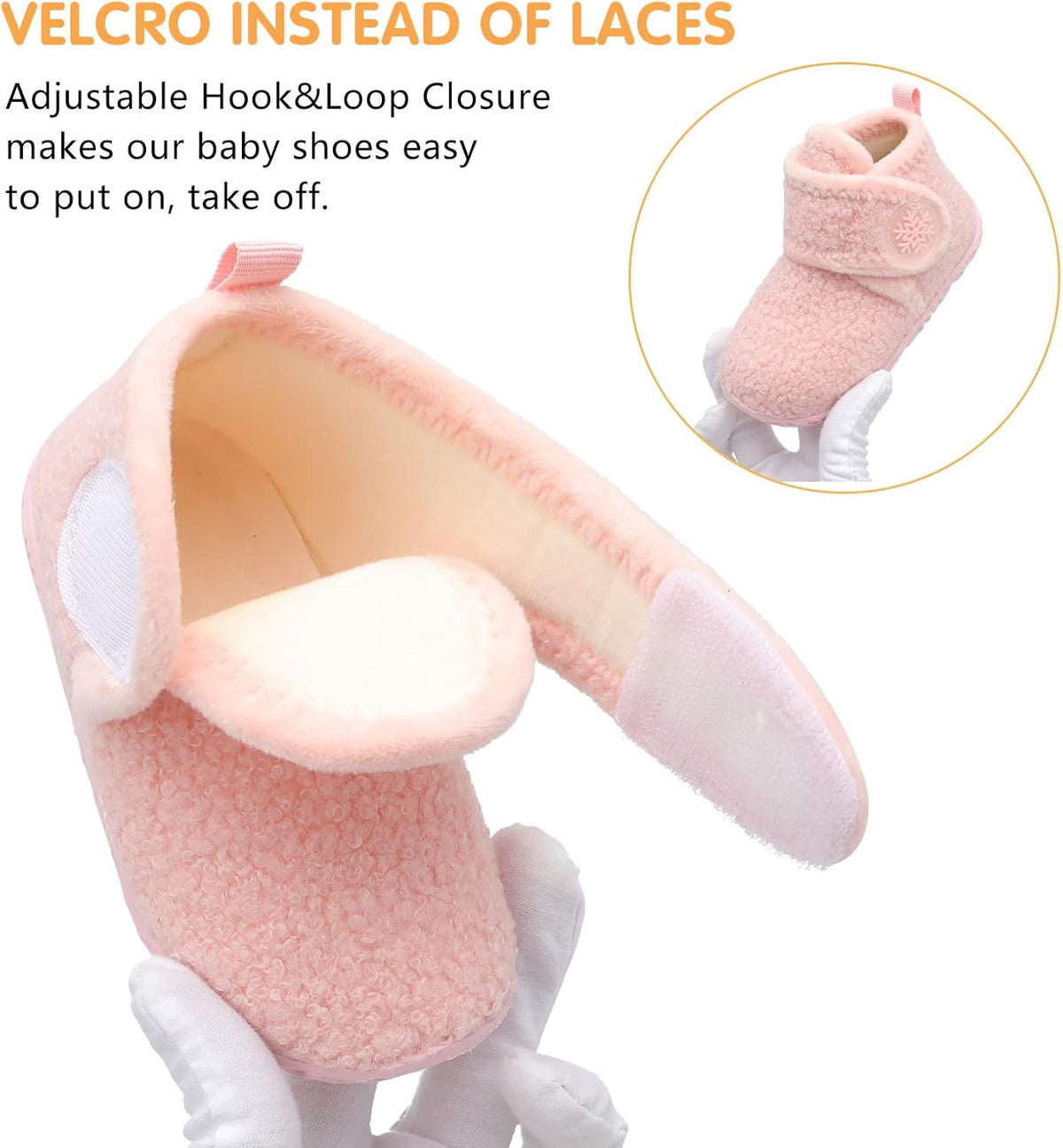 FEETCITY Baby Booties Girls Boys Infant Slippers First Walkers Shoes Warm Socks Newborn Crib Shoes.