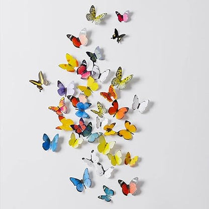 3D Three-Dimensional Butterfly Black and White Simulation Butterfly Wall Sticker Bedroom Decoration Sticker