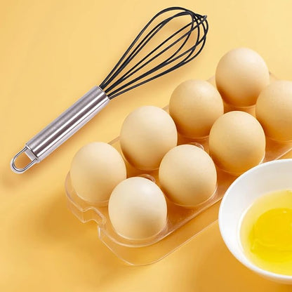 Egg Stirring Mini Wire Whisk Egg Stirring Rust-proof Non-Slip Useful Lightweight Black 10Inch
