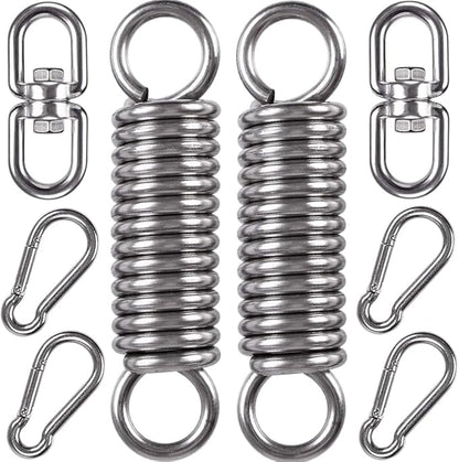 2 Pack Hammock Chair Hanging Kit Swing Spring Hardware, Heavy Duty Suspension Swivel Hanger Hook for Punching Bags, Heavy Bag, Hanging Chair, Swing Seat, Rocking Seat, Porch Swing, Garden
