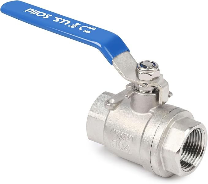 U.S. Solid 34 inch Ball Valve 304 Stainless Steel Female Ball Valve, Full Port