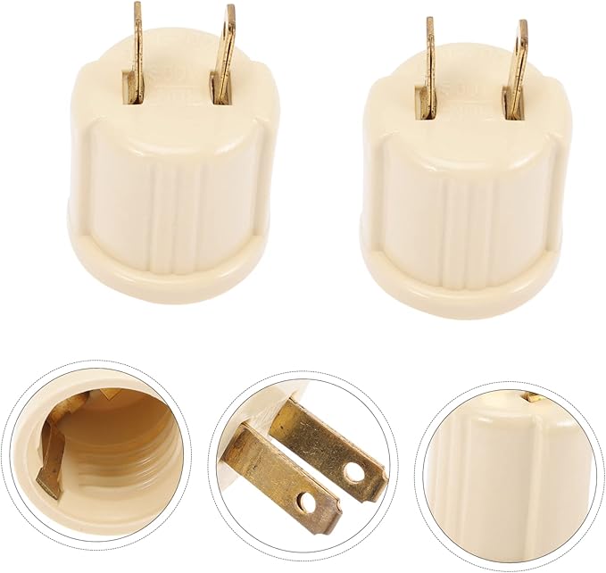 DOITOOL 2sets Indoor Use Light Socket Adapter Us to Bulb Socket Outlet Converter Easy Installation 2pcs2
