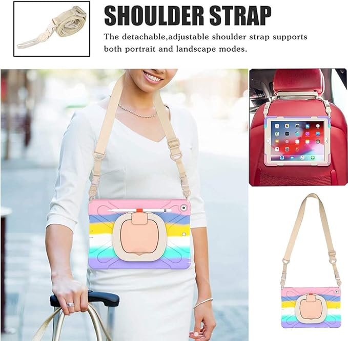 ZenRich Shoulder Strap for Tablet Cases,Universal Adjustable & Removable Carrying Strap Replacement Shoulder Belt,Cream