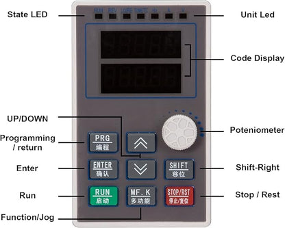 MOLLOM VFD 220V 7.5KW 32A 10HP Single or Three Phase Input to 3 Phase 0-3000 Hz Output Variable Frequency Drive Control Inverter for Spindle Motor CNC Speed Control