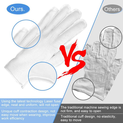 30 Pcs White Cotton Gloves for Dry Hands Moisturizing Eczema Overnight