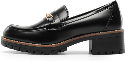 These versatile women's loafers from DREAM PAIRS feature a chunky platform sole, flexible vegan leather, and responsive foam for all-day comfort.