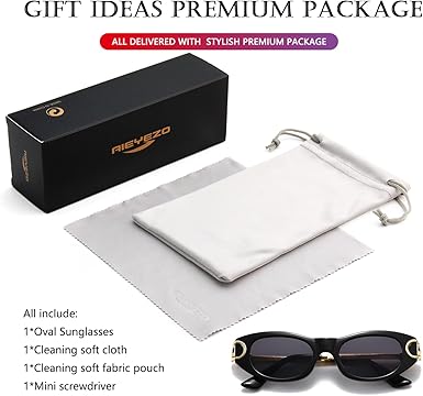 AIEYEZO Retro Oval Sunglasses for Women 90s-Style Classic Oval Frame Sun Glasses Fashion Vintage Cat Eye Shades