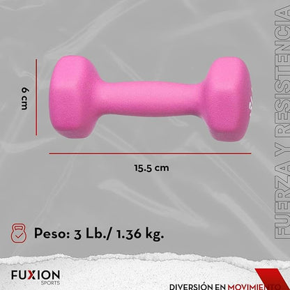 FUXION Neoprene Dumbbell Hand Weights, Sets of 2 Hexagon Non-Slip Weights for Home Gym Yoga Pilates Workout