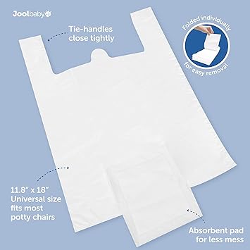 Disposable Potty Liners  Universal Fit for Potty Chairs, Super-Absorbent (30 Count)  Jool Baby