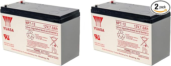 Yuasa NP7-12 12V 7AH Battery (2 Pack)