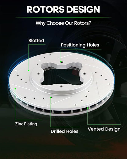 SCITOO Front Disc Brake Rotors Kits Fit For Acura CL 1997,For Honda For Accord 1990-1997