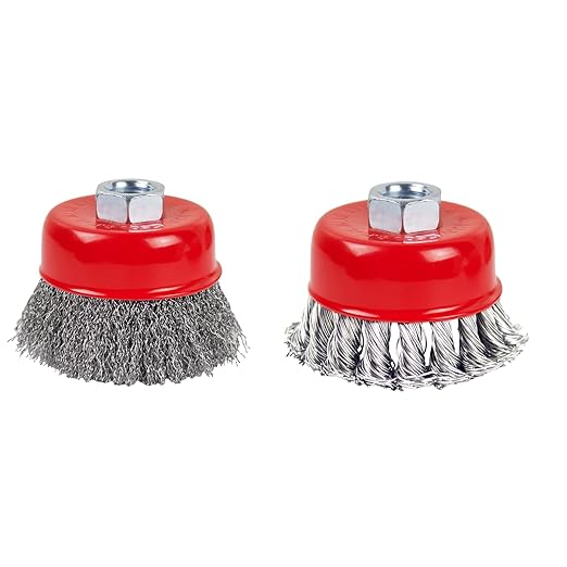 Wire Wheel Brush for 4-12" Angle Grinder 3in Wire Wheel Cup TwistedCrimped Brushes 58"-11 Threads Arbor - 2pcs