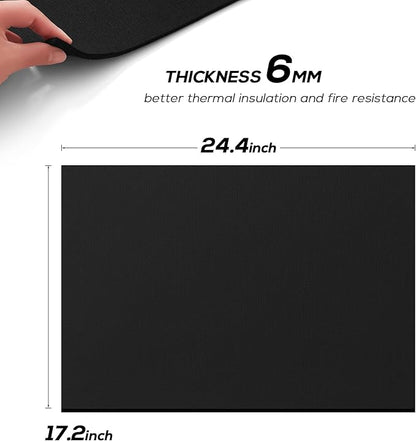 FLASLD Welding Blanket Fireproof Mat Heat Resistant Material Up To 1800F Flame Retardant Fabric Carbon Felt for Grill Stove Pit Soldering Welders Plumbers (18o24 inch)