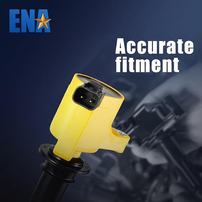ENA Set of 6 Yellow Ignition Coil Pack 2001-2008 Compatible with Ford Mercury Mazda Tribute Mariner Escape Five Hundred Freestyle Montego Taurus Sable V6 3.0L Replacement for DG500 DG513 FD502