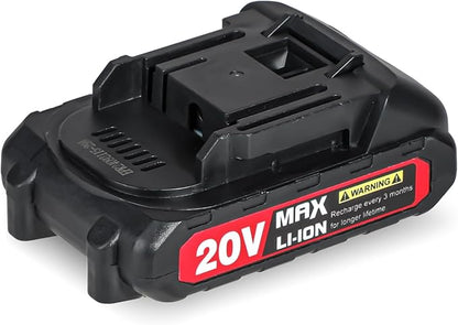 AVID POWER Rechargeable 20V lithium-ion battery MAX 1.5 Ah with real-time capacity indicator, only compatible with 20V cordless drill - ACD136