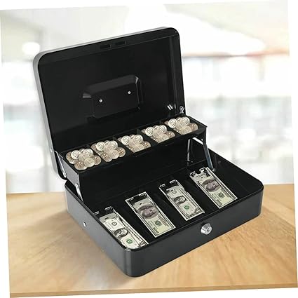 STOBOK 1pc Cash Register Box Cash Register Box Container with Lid Money Coin Tray Cashier Money Case Cash Drawer Cashier Drawer Cashier Storage Case Coins Case Money Box Abs With Cover