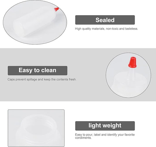 10pcs 4 Oz Plastic Squeeze Condiment Bottles Clear Squeeze Bottles Dressing Containers with Lids Reusable Squeeze Bottles Icing Small Squeeze Bottles Mini Syrup Bottle