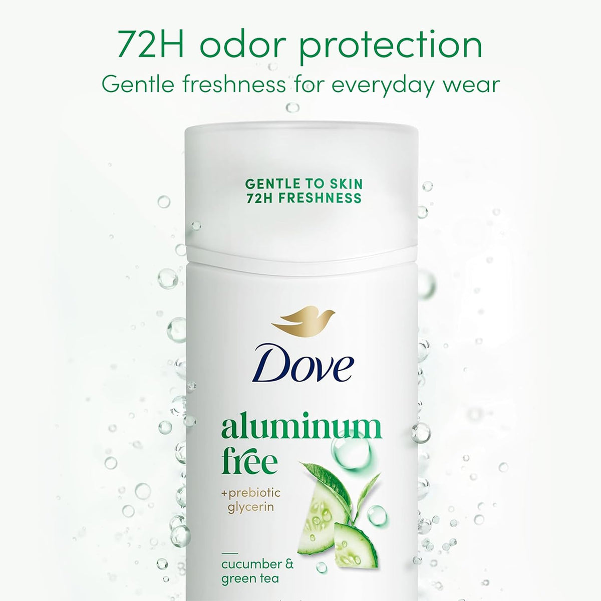 Dove Deodorant Stick Cucumber & Green Tea for 72 Hour Odor Protection Aluminum Free 2.4 oz