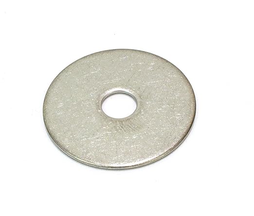 516" x 1-12" Stainless Fender Washer, (100 Pack), 18-8 (304) Stainless Steel Flat Washer, 0.344" ID x 1.5" OD x 0.050" Thick, Plain Finish Metal Washer by Bolt Dropper