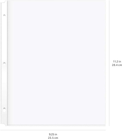 Basics Durable Clear Sheet Protectors for 3 Ring Binder, 8.5 in x 11 in, 3 holes, 200 Pack
