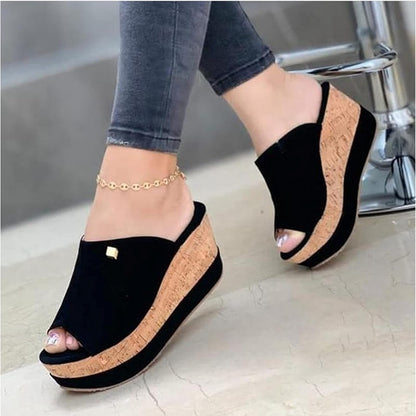 ZBYY Women's Wedge Sandals Open Toe Platform Flip Flops Slingback Fashion Summer Slip On Beach Outdoor Slippers