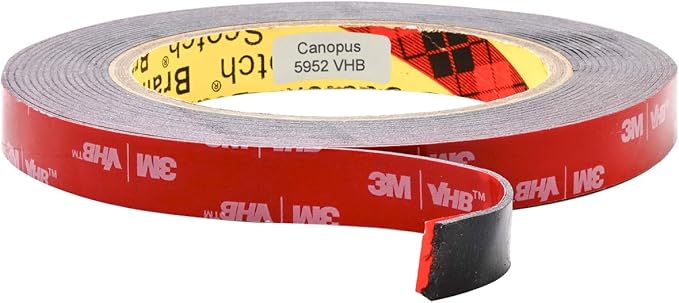3M VHB Heavy Duty Mounting Tape 5952, 0.5" width x 5yd length (1 Roll) (4 Pack (1 Roll))