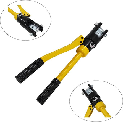 16 Ton Hydraulic Cable Lug Terminal Crimper Wire Crimping Tool with 11 Dies for Crimping Wires and Butt Connectors