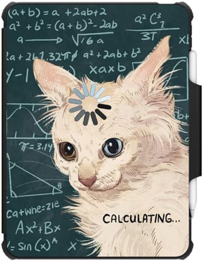 CASETiFY Impact Folio Case for iPad Pro 12.9" (3rd/4th/5th/6th Gen) - Calculating... by Catwheezie - Clear Black